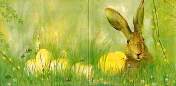 Serviette Hase mit Küken